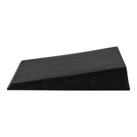 Black triangular wedge pillow with a sleek, smooth surface, ideal for versatile positioning and support.