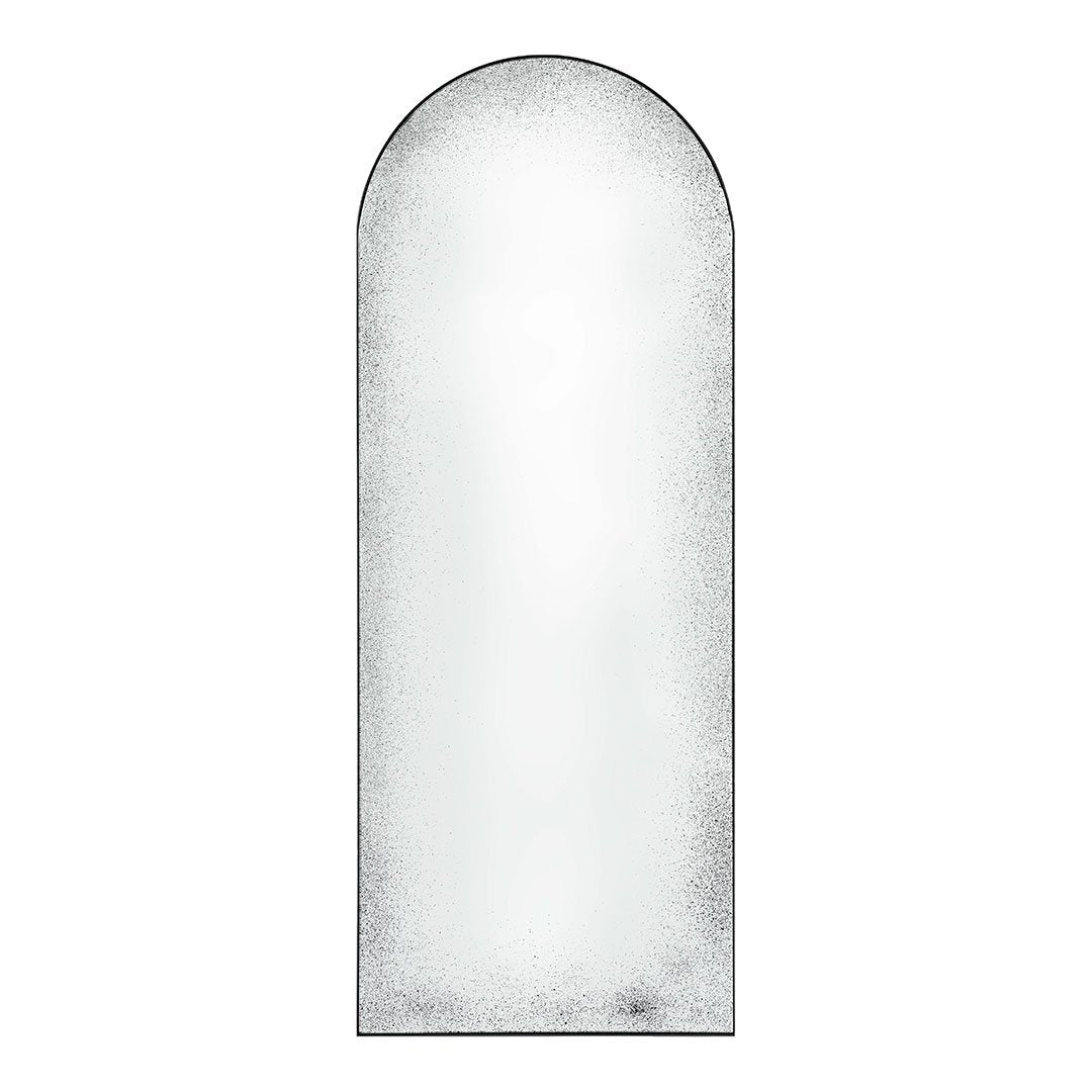 Arched white mirror with a minimalist design and silver border, adding elegance and simplicity to any space.