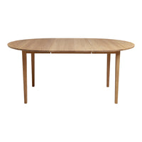 Natural wood oval dining table with a smooth finish and a light oak color. Simple, modern design, perfect for any decor.