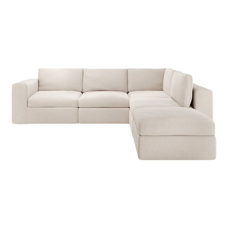Mellow Pre-Configured L-Shaped Sofa w/ Footstool