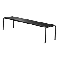 Sleek black bench with a minimalist design and smooth surface, ideal for modern decor.