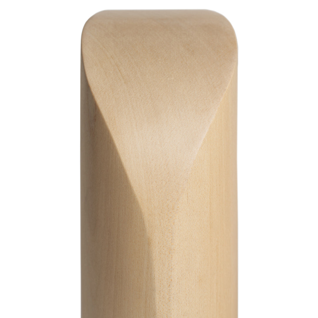 Natural light wood texture with smooth, curved edges, showcasing minimalist design and subtle grain patterns.