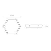 Hexagon-shaped dish with sleek, matte white finish and clean lines, perfect for modern decor.