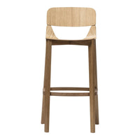 Natural wood bar stool in light oak with a sleek, minimalist design and smooth finish. Perfect for modern interiors.