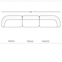 Sleek beige sofa with smooth, curved lines and a minimalist design, perfect for modern interiors.