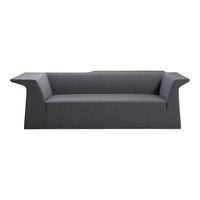 Modern dark gray sofa with sleek lines and minimal pattern, perfect for contemporary living spaces.
