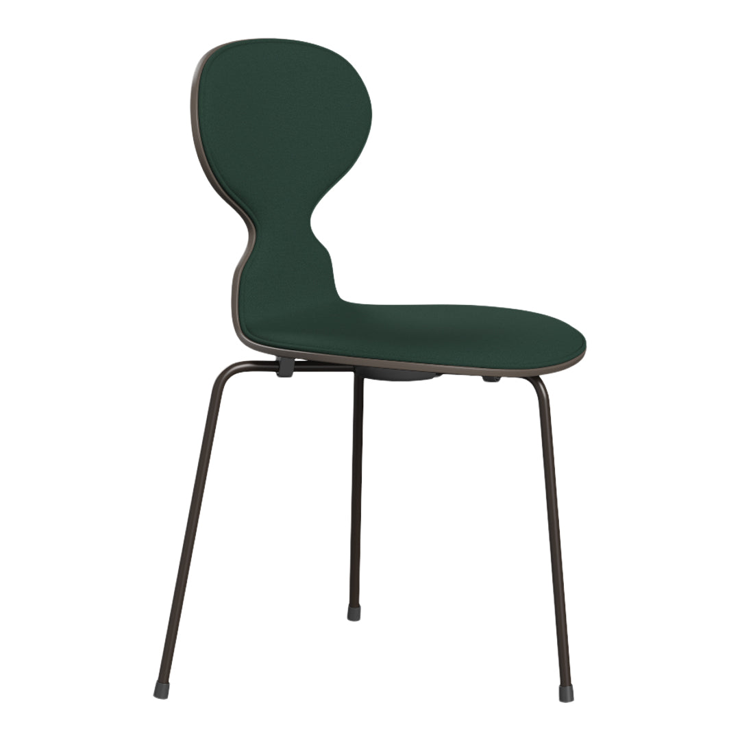 Green ergonomic chair with a sleek design and black metal legs. Smooth finish and contemporary aesthetic.