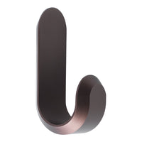 Sleek, modern bronze wall hook with a smooth, curved design and minimalist aesthetic.