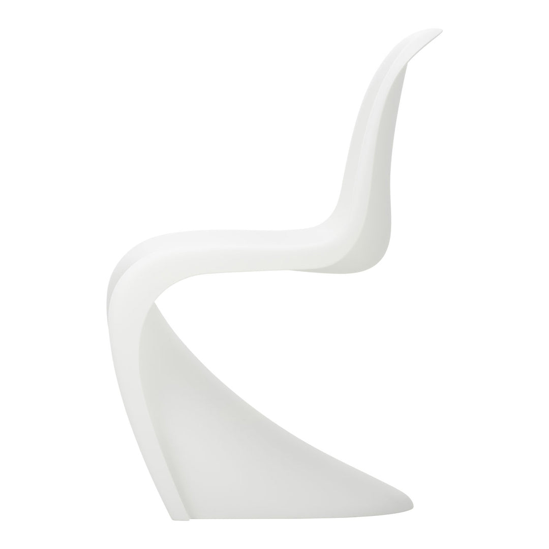 Modern white chair with a sleek, curved design and smooth, minimalist surface. Ideal for contemporary interiors.