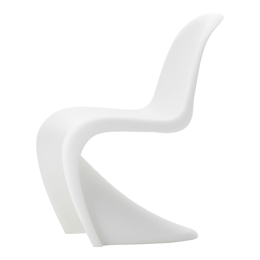 Sleek white modern chair with a smooth, curved design and minimalistic style. Perfect for contemporary decor.