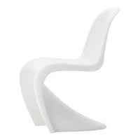 Sleek white modern chair with a smooth, curved design and minimalistic style. Perfect for contemporary decor.