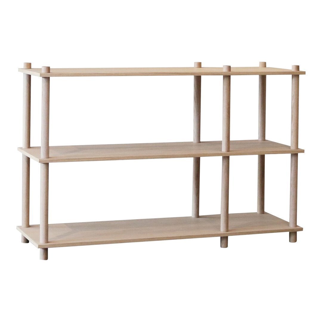 Light wood bookshelf with a minimalist design, featuring natural tones and smooth, simple lines. Perfect for any decor.