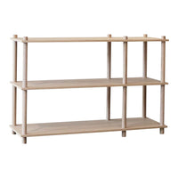 Light wood bookshelf with a minimalist design, featuring natural tones and smooth, simple lines. Perfect for any decor.