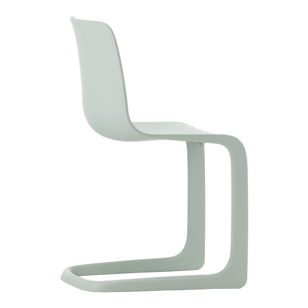 Sleek mint green chair with a minimalist design and smooth, curved lines. Perfect for modern decor.