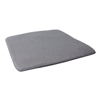 Gray square cushion with a smooth, textured fabric for versatile indoor or outdoor use.