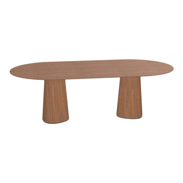 P.O.V. Oval Table - Double Base - Walnut
