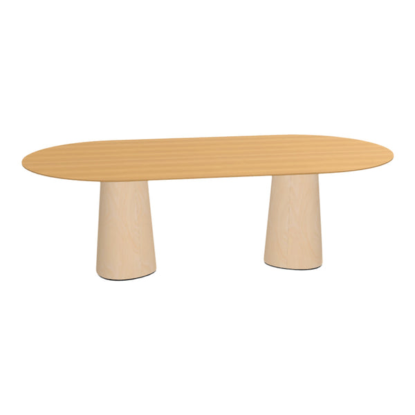 P.O.V. Oval Table - Double Base - Beech