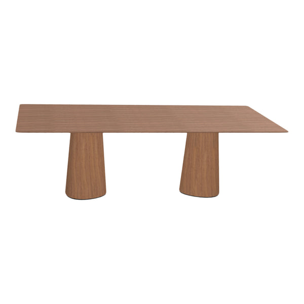 P.O.V. Rectangular Table - Double Base - Walnut
