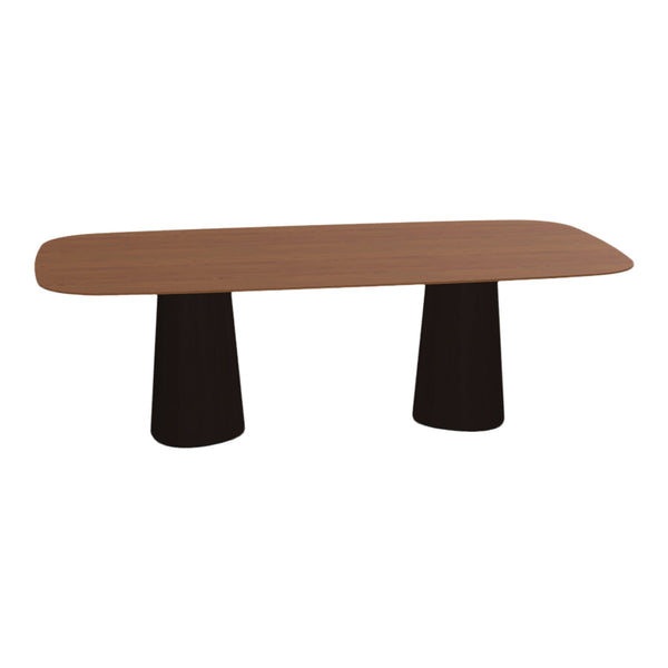 P.O.V. Rectangular Table - Double Base - Oak