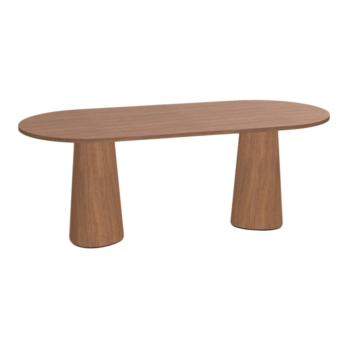 P.O.V. Oval Table - Double Base - Walnut