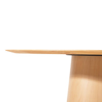 Natural light wood table with smooth, light maple surface and a simple, modern design, perfect for minimalist decor.