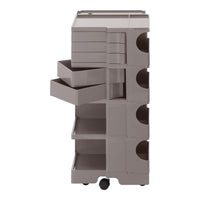 Gray multi-drawer storage cart with smooth finishes and minimalist design. Perfect for organizing any space.