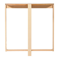 Light wood console table with a minimalist design and smooth natural finish. Ideal for modern decor.