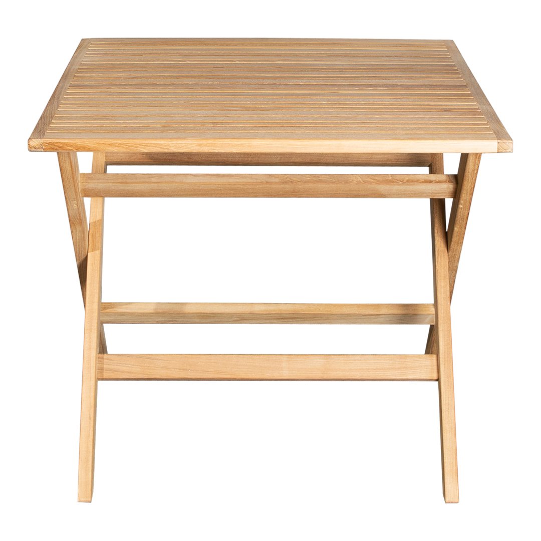Natural bamboo folding table with a sleek, smooth surface and minimalistic design, showcasing warm wooden tones.