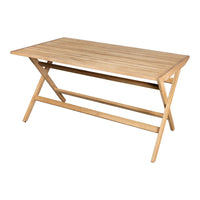 Lightly stained wooden table with a simple, natural finish and clean, minimalist design. Perfect for modern spaces.