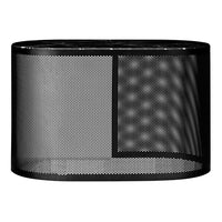Black mesh wastebasket with a sleek design and geometric pattern, perfect for modern decor.