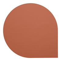 Rust-orange circular wall art with a smooth, matte finish and modern, curved edge design. Perfect for contemporary decor.