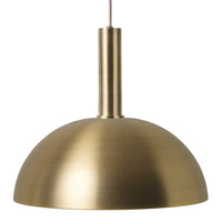 Brushed gold pendant lamp with a sleek, dome-shaped design and a modern finish. Perfect for stylish home decor.