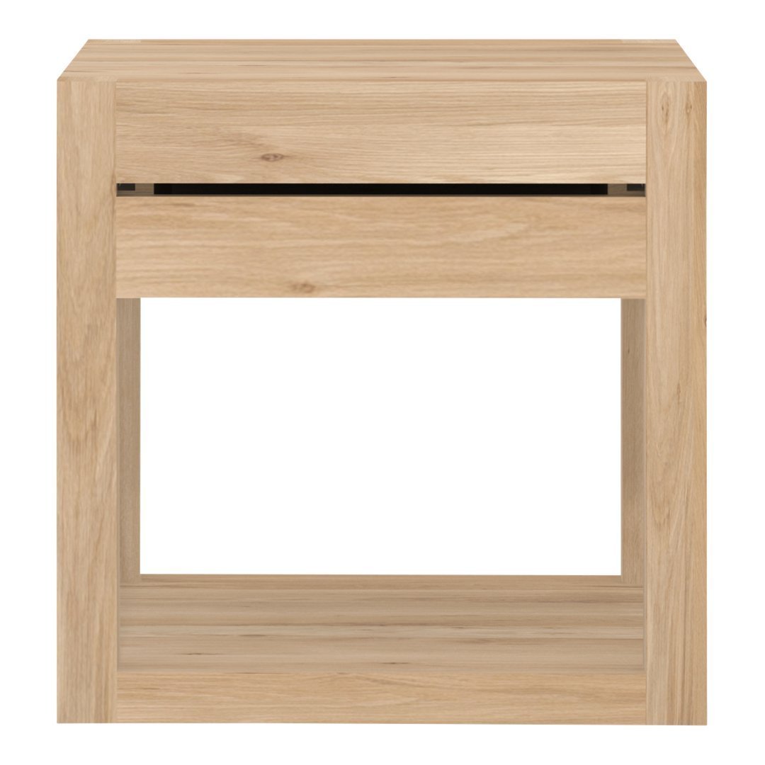 Light wood nightstand with a smooth, natural finish and simple contemporary design. Ideal for modern interiors.