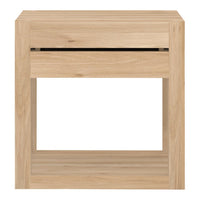 Light wood nightstand with a smooth, natural finish and simple contemporary design. Ideal for modern interiors.