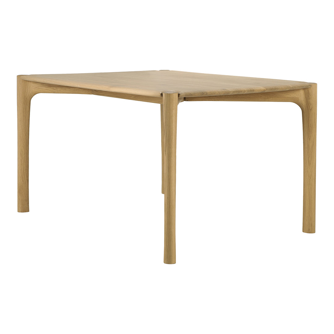 Natural wood table with a light finish and smooth, minimalistic design. Ideal for modern decor.