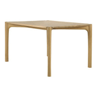 Natural wood table with a light finish and smooth, minimalistic design. Ideal for modern decor.