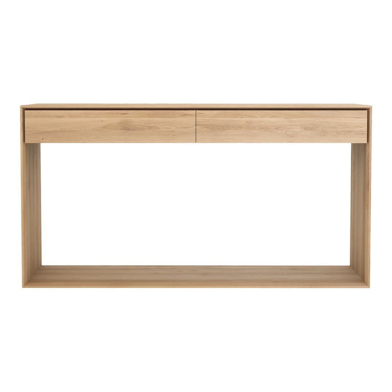 Oak Nordic Console - 2 Drawers