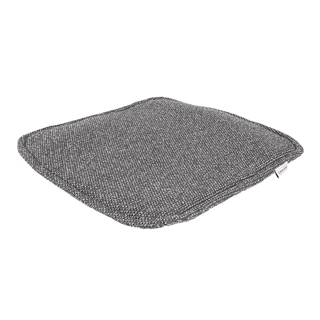 Gray textured cushion with a subtle herringbone pattern for stylish comfort in any space.