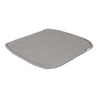 Gray padded cushion with a smooth, solid texture and rounded edges. Ideal for versatile home decor.