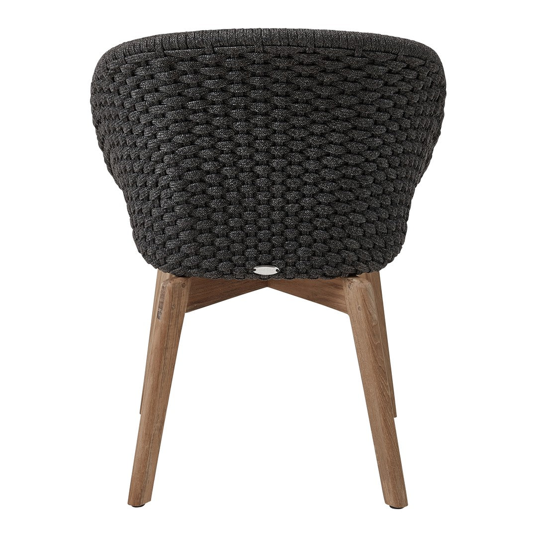 Dark gray woven fabric with a smooth texture, complemented by natural wooden legs for a modern look.