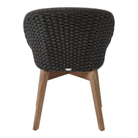 Dark gray woven fabric with a smooth texture, complemented by natural wooden legs for a modern look.
