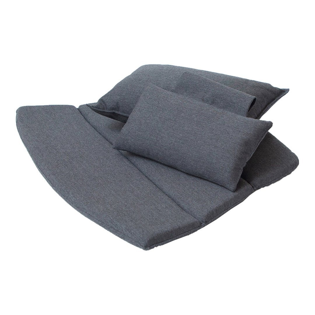Gray fabric cushions with a smooth texture and minimalist design, featuring a solid color and no visible patterns.