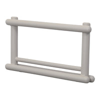 Light gray, smooth-textured frame with rounded edges and horizontal bars, designed for versatile use.