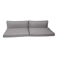 Gray cushion set with smooth, solid color and simple pattern, perfect for modern outdoor or indoor seating.