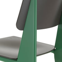 Green and gray chair with a modern design, featuring a smooth finish and minimalist style.