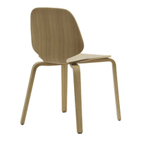 Light beige chair with a smooth wood grain pattern and minimalist design, perfect for modern interiors.