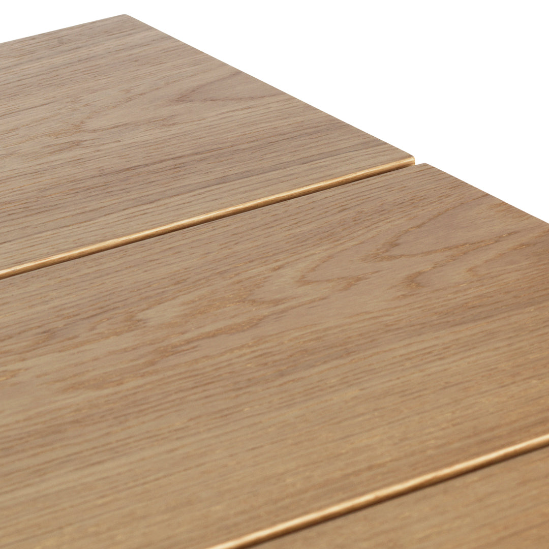 Light oak wood tabletop with natural grain patterns and subtle golden accents. Perfect for modern decor.