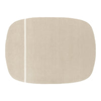 Beige rectangular area rug with a subtle stripe pattern, perfect for neutral decor.