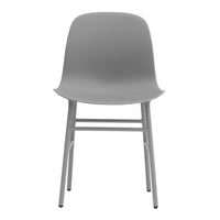 Minimalist gray chair with a smooth finish and sleek design, perfect for modern decor.