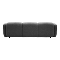 Modern gray sofa featuring a smooth, textured fabric with a sleek, minimalist design. Perfect for contemporary decor.